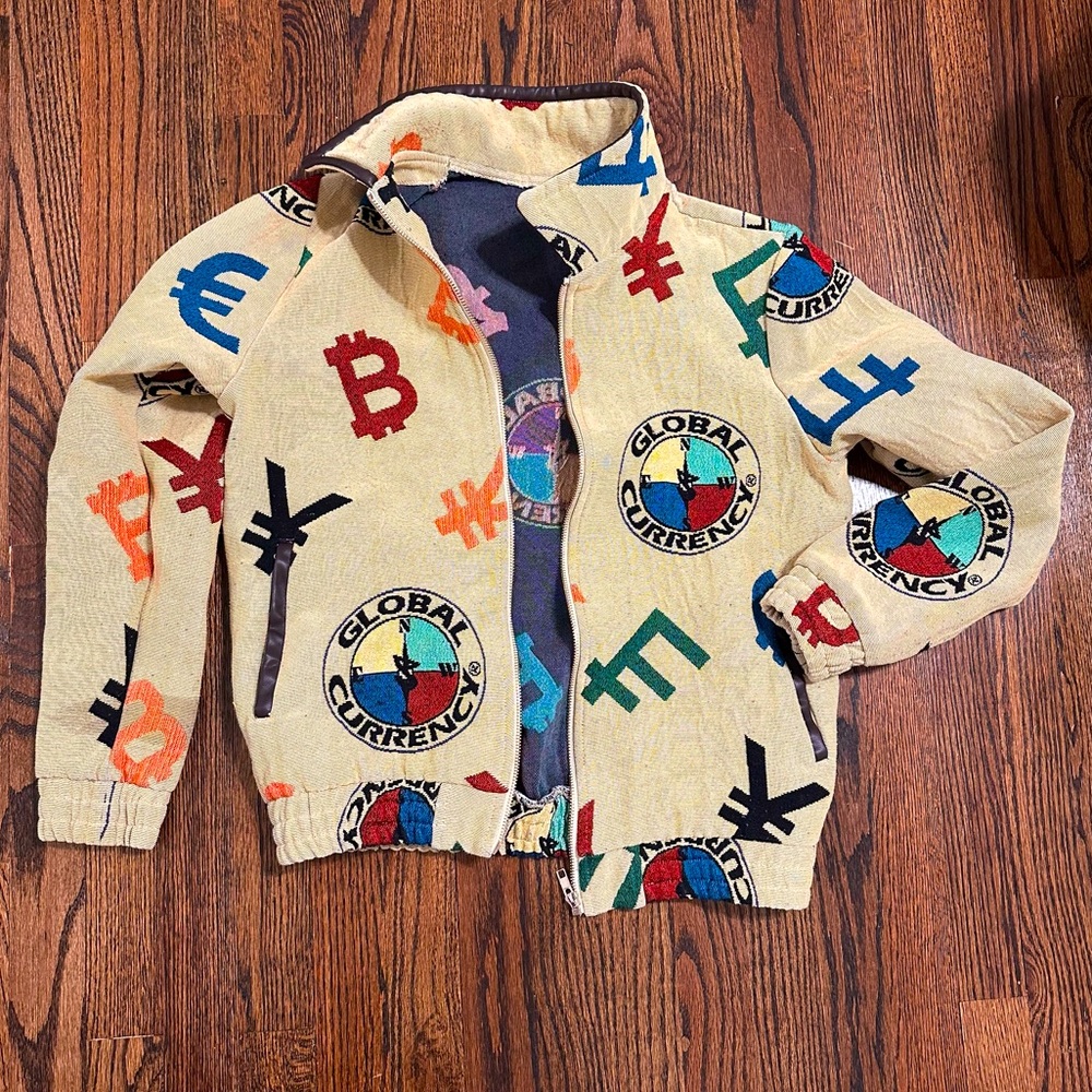 Global Currency Bomber jacket size small
